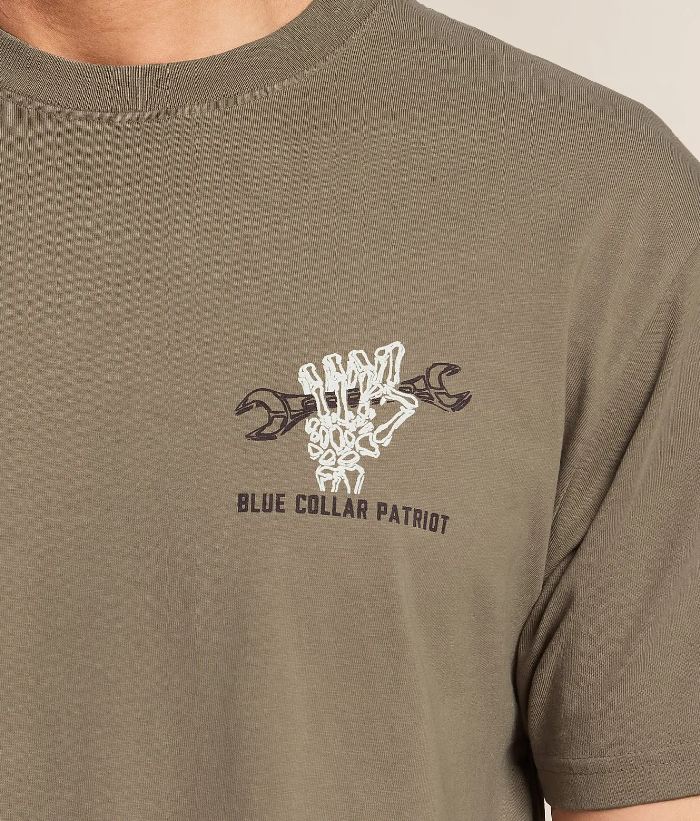 Tops|Graphic T-Shirts | Howitzer Blue Collar Rough Hands T-Shirt Moonmist