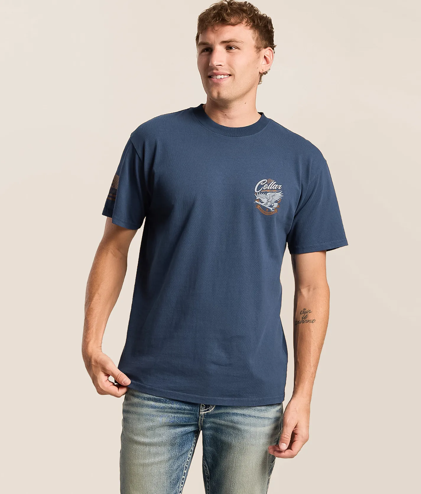 Tops|Graphic T-Shirts | Howitzer Blue Collar Soaring T-Shirt Kimes Navy