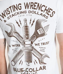 Tops | Howitzer Blue Collar Sparked T-Shirt Antique White