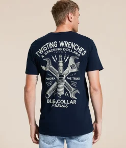 Tops|Graphic T-Shirts | Howitzer Blue Collar Sparked T-Shirt Obsidian