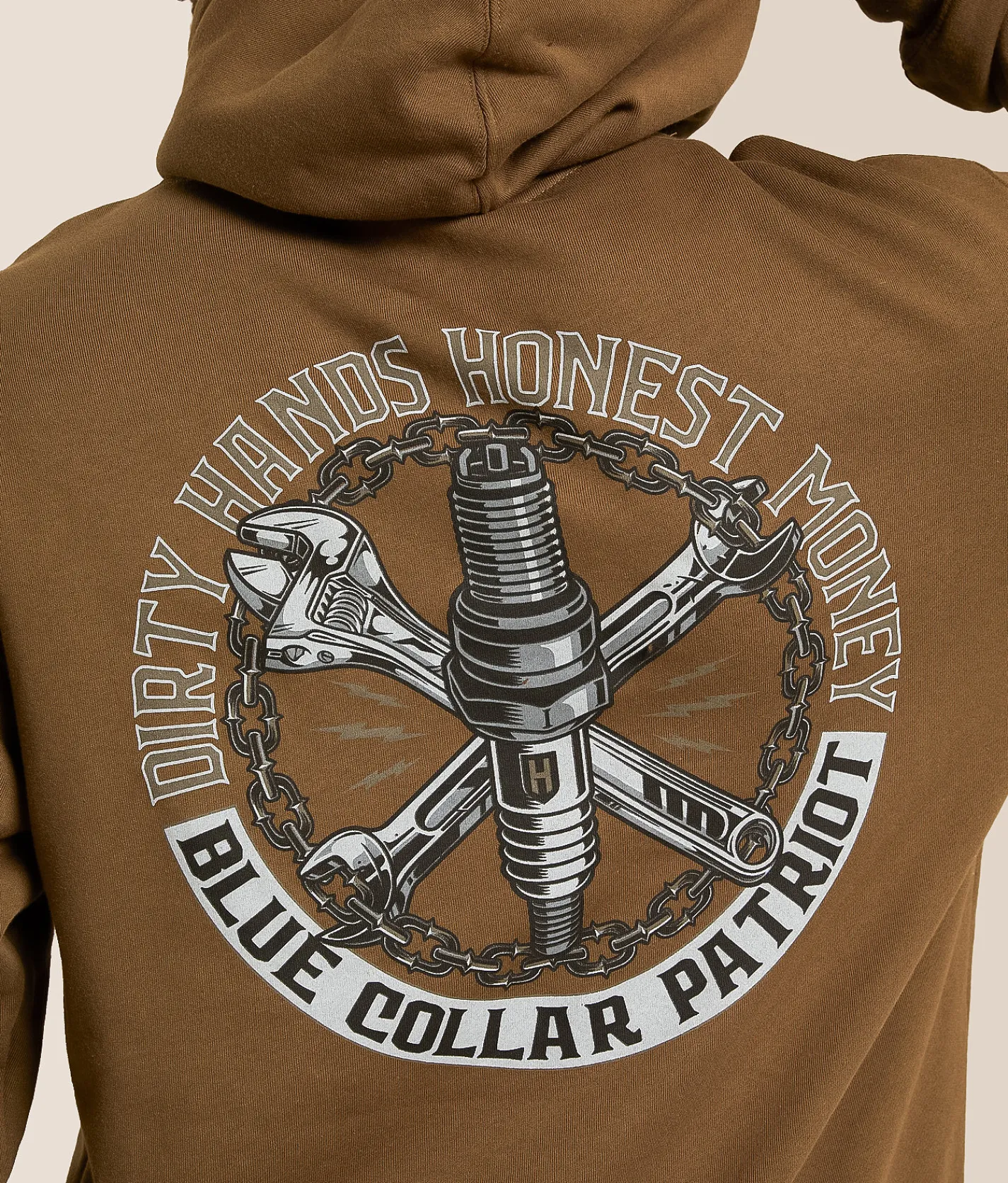 Tops | Howitzer Blue Collar Sparx Patriot Hooded Sweatshirt Teak