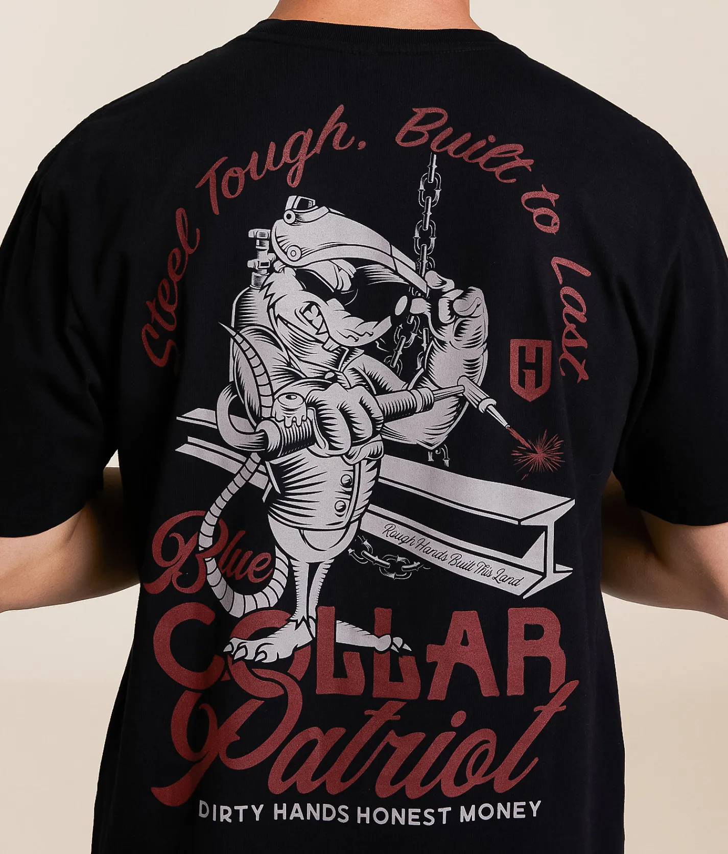 Howitzer Blue Collar Steel Tough T-Shirt Black Best