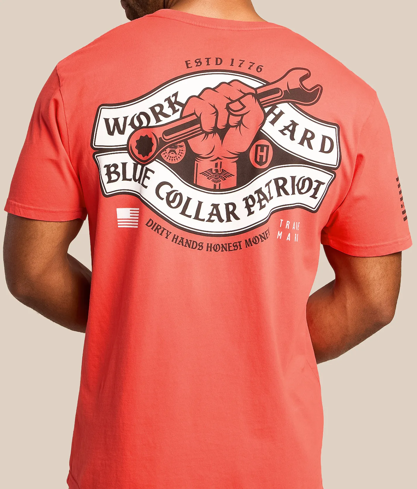 Howitzer Blue Collar Torqued T-Shirt Hibiscus Outlet
