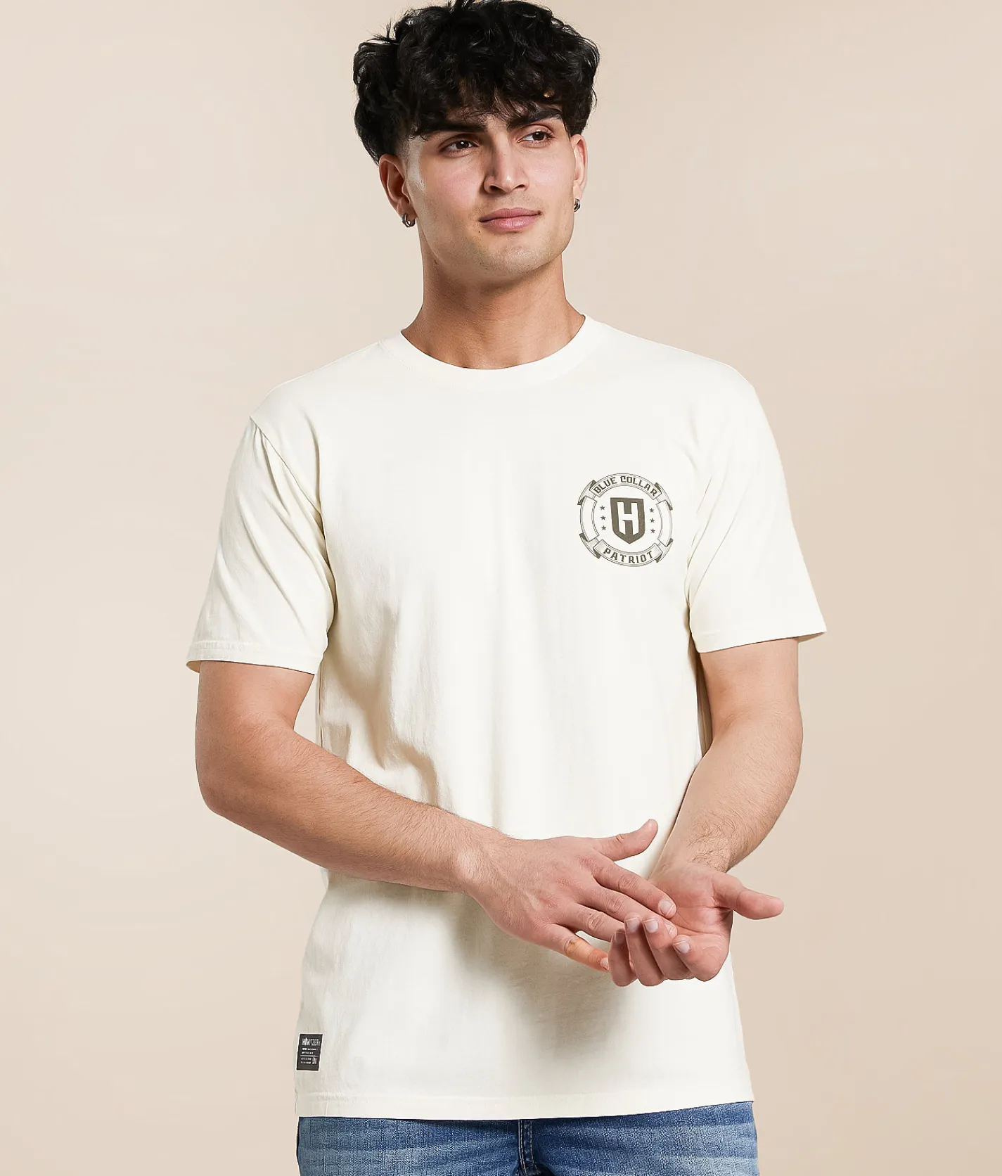 Tops|Graphic T-Shirts | Howitzer Blue Collar Trade Tools T-Shirt Antique White