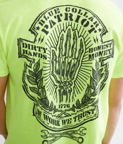 Graphic T-Shirts | Howitzer Blue Collar Union T-Shirt Safety Green