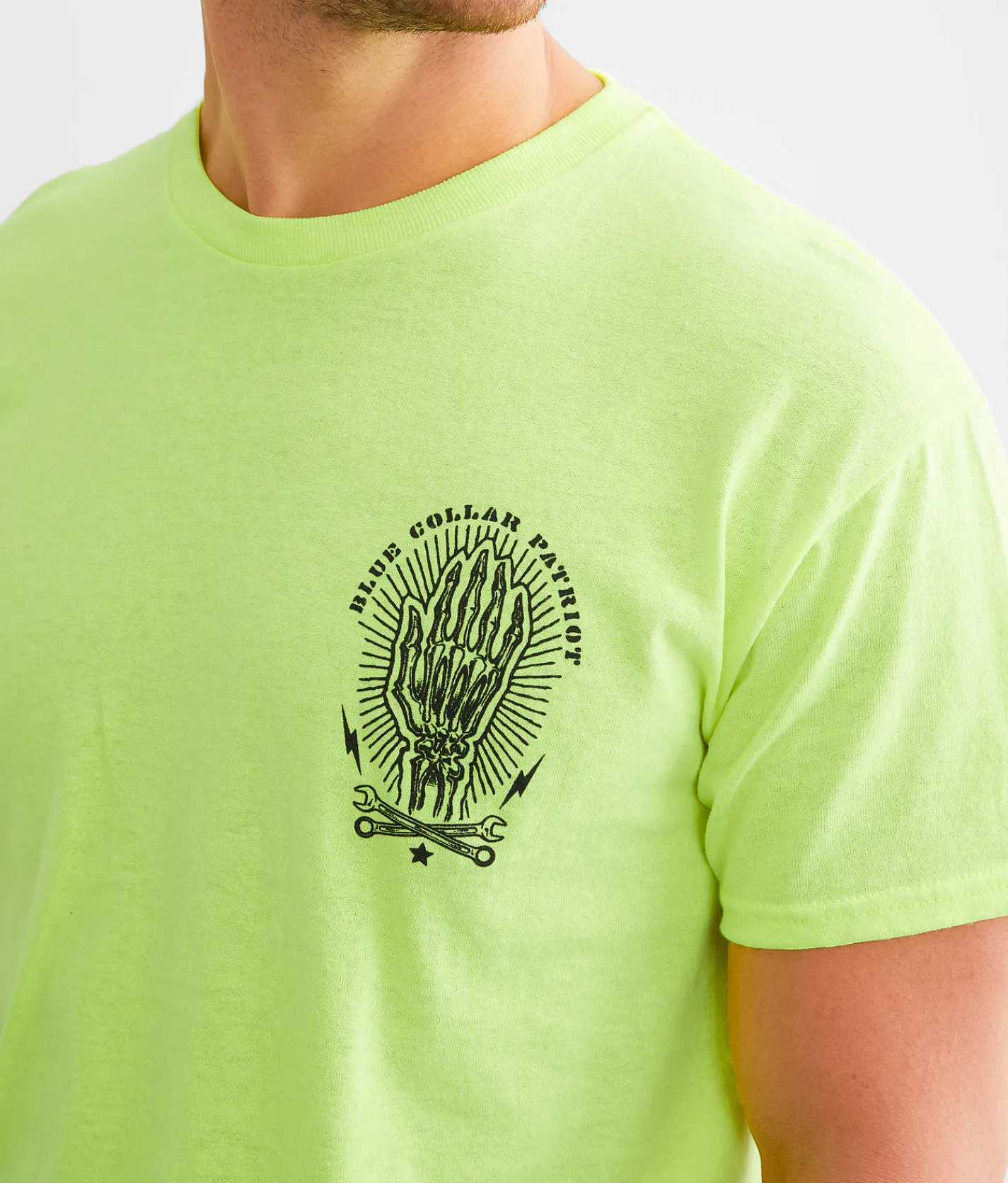 Graphic T-Shirts | Howitzer Blue Collar Union T-Shirt Safety Green