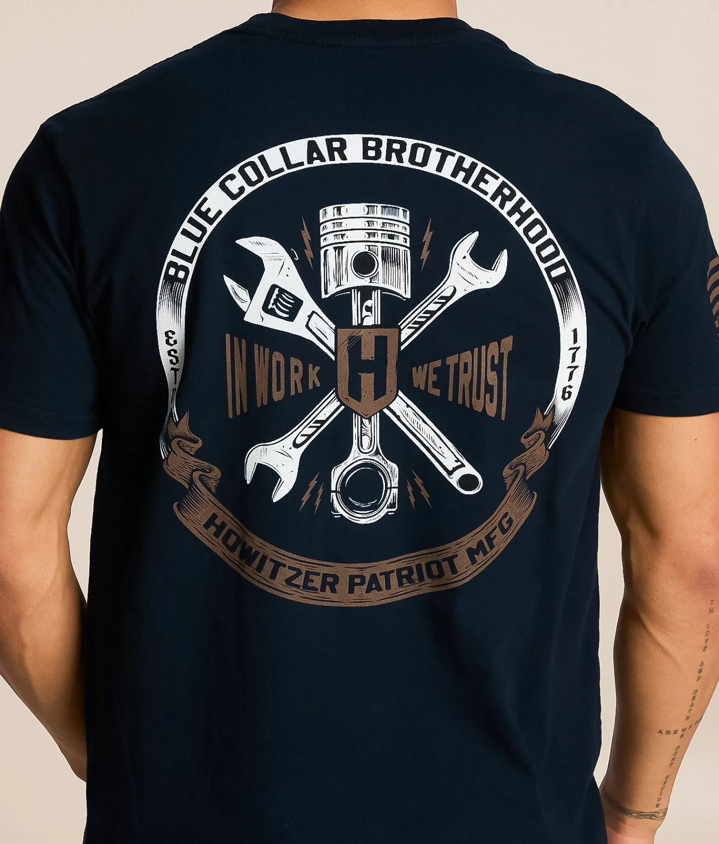 Tops|Graphic T-Shirts | Howitzer Blue Collar Wrenched T-Shirt Obsidian