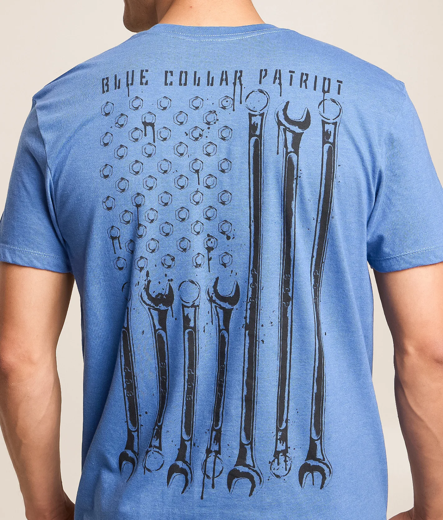 Howitzer Blue Collar Wrench Flag T-Shirt Sapphire Blue Sale