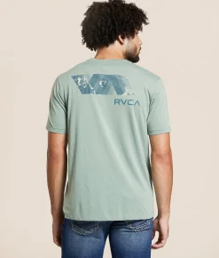 Tops|Graphic T-Shirts | RVCA Blue Fill Sport T-Shirt Lead
