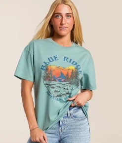Modish Rebel Blue Ridge Mountain T-Shirt Cameo Blue Discount