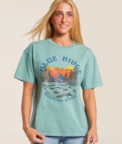 Modish Rebel Blue Ridge Mountain T-Shirt Cameo Blue Discount