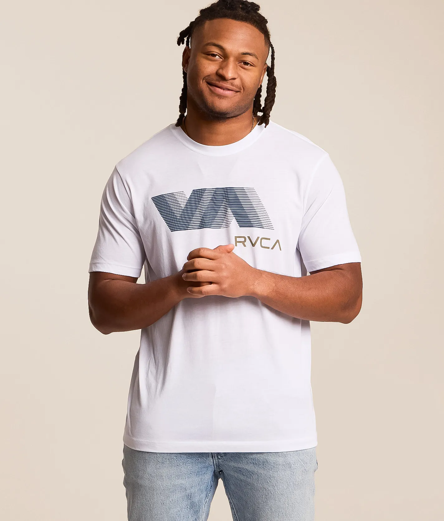 Tops|Graphic T-Shirts | RVCA Blur Sport T-Shirt White