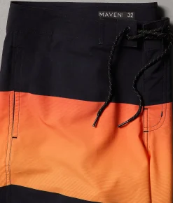 Maven Co-op Boardwalk Stretch Boardshort Black Coral Best