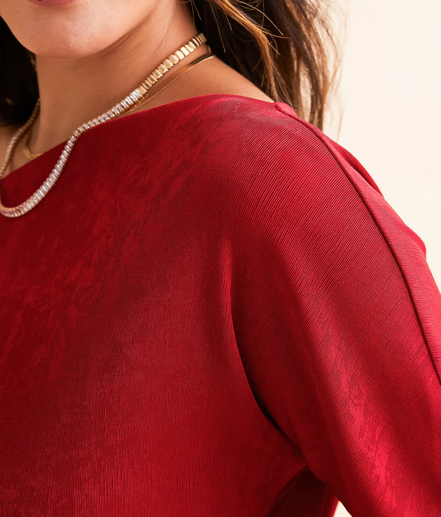 Tops | Daytrip Boat Neck Sheen Top Jester Red