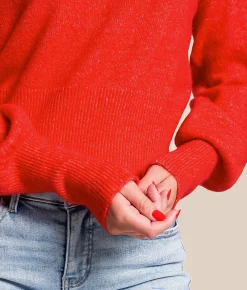 Tops | Willow & Root Boatneck Sweater Red
