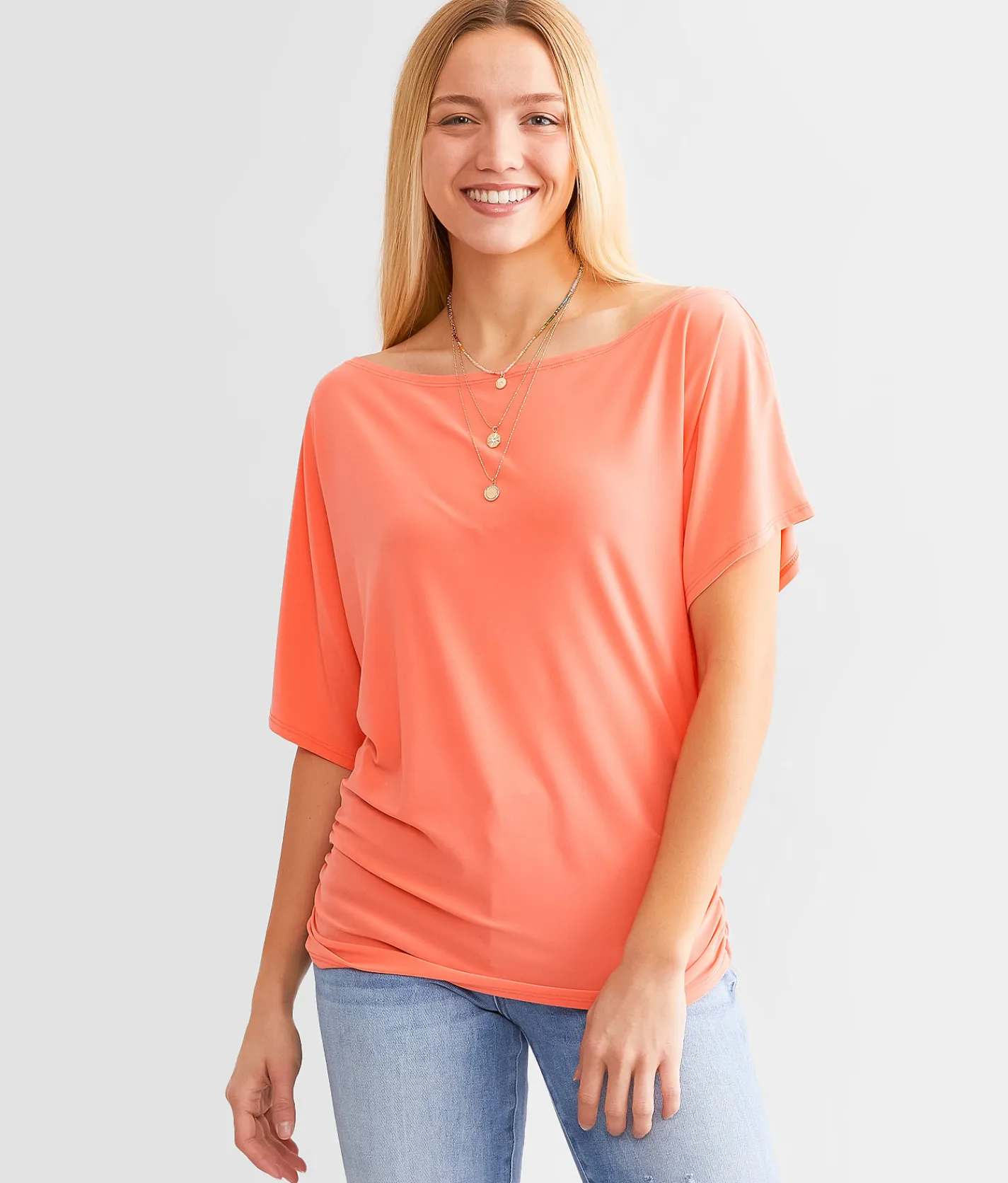 Daytrip Boatneck Top Living Coral Outlet