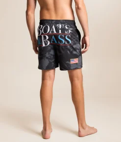 Bottoms|Swimwear | PSD Boats & Bass Stretch Swim Trunks Multi