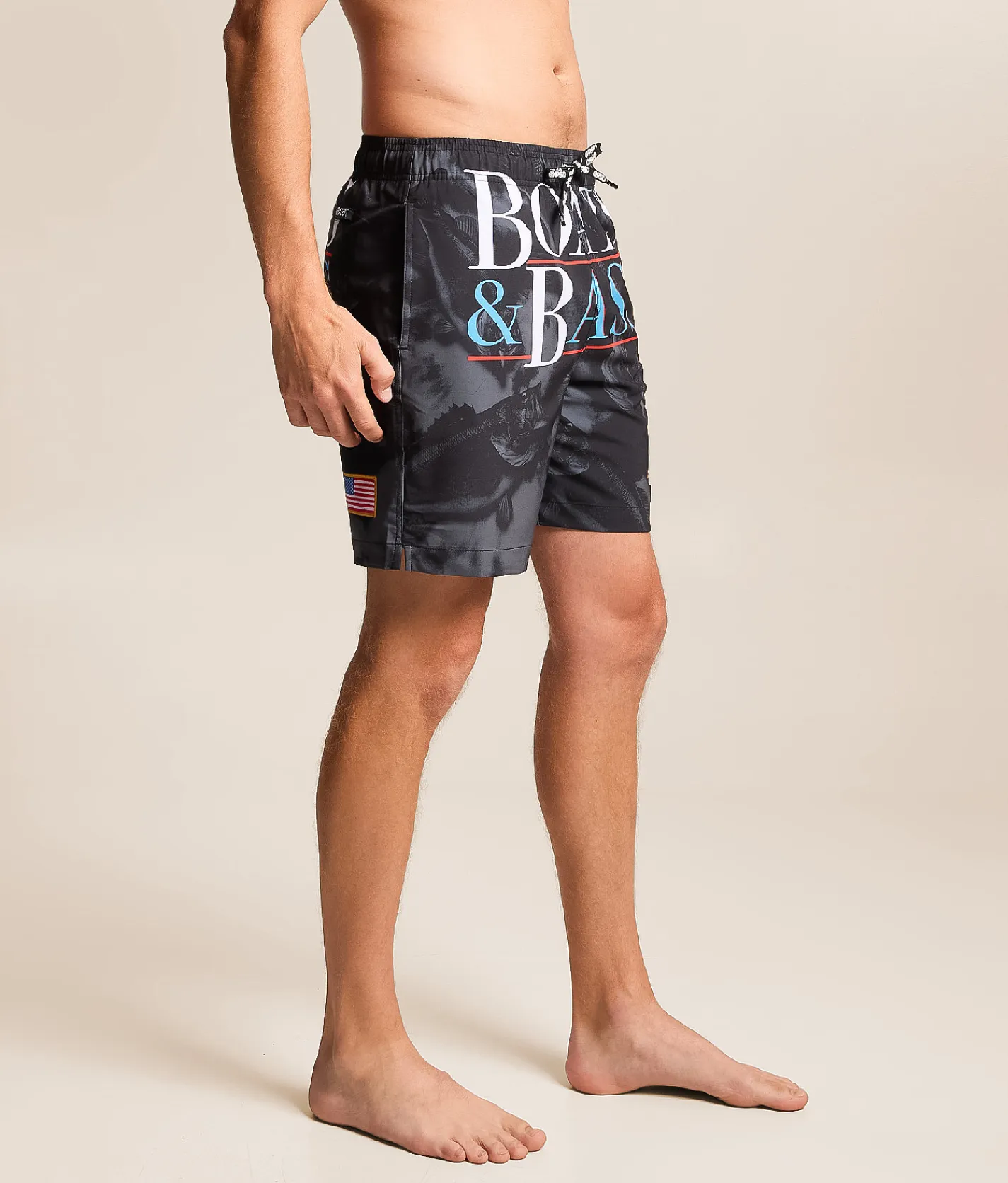 Bottoms|Swimwear | PSD Boats & Bass Stretch Swim Trunks Multi