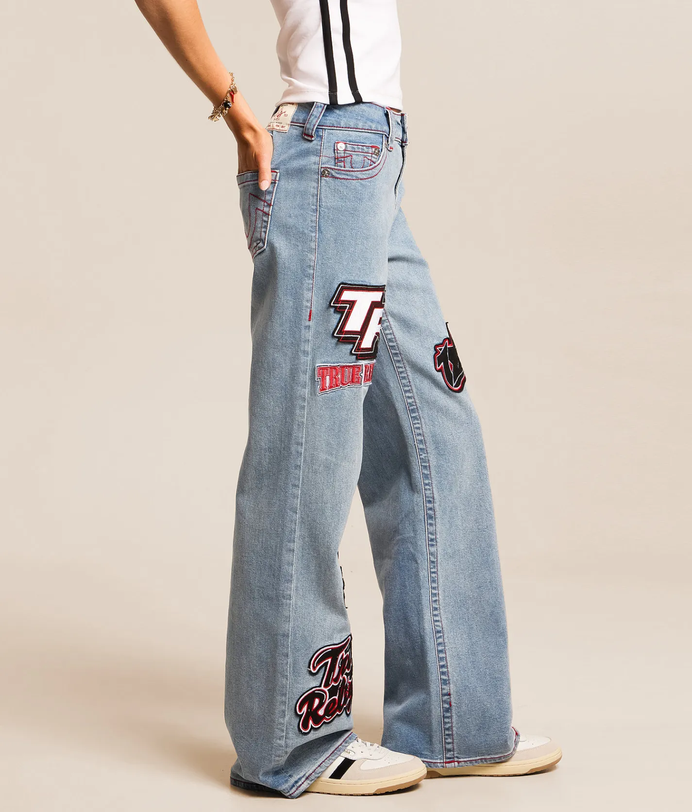 Jeans | True Religion Bobbi Baggy Wide Leg Stretch Jean Horizon Henge