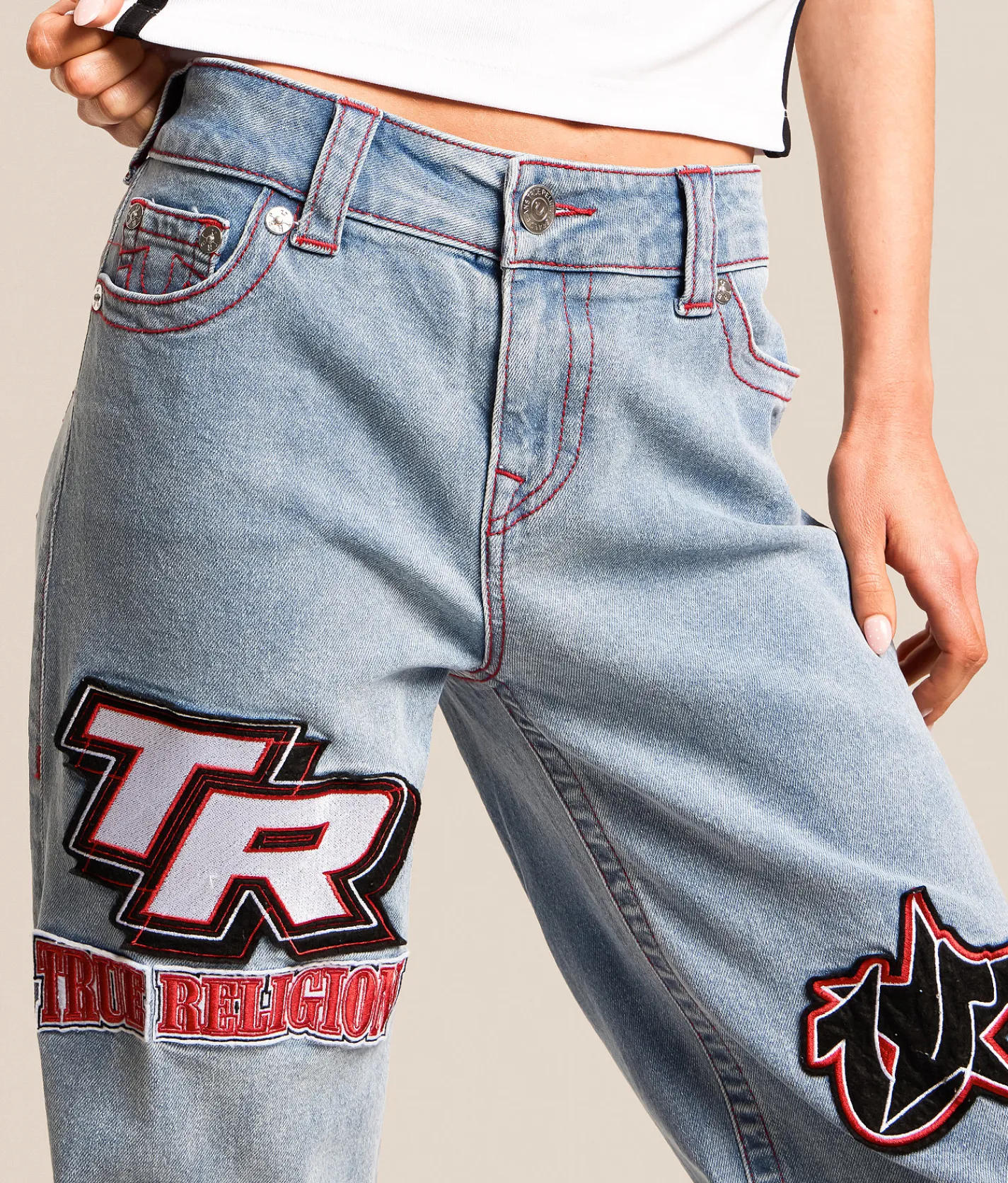 Jeans | True Religion Bobbi Baggy Wide Leg Stretch Jean Horizon Henge