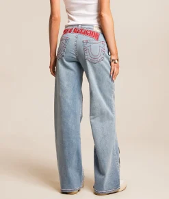 True Religion Bobbi Baggy Wide Leg Stretch Jean Horizon Henge Discount