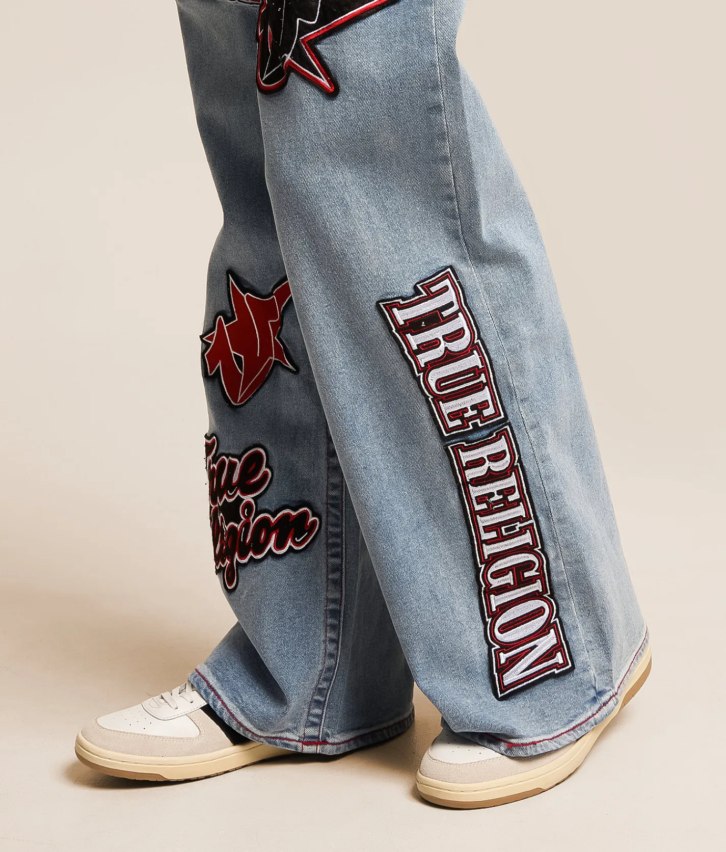 True Religion Bobbi Baggy Wide Leg Stretch Jean Horizon Henge Discount