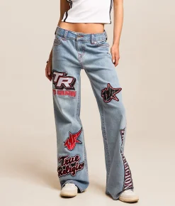True Religion Bobbi Baggy Wide Leg Stretch Jean Horizon Henge Discount