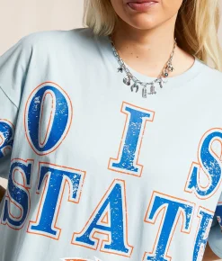 Gameday SOCIAL® Boise State Broncos Oversized T-Shirt Pale Blue Hot