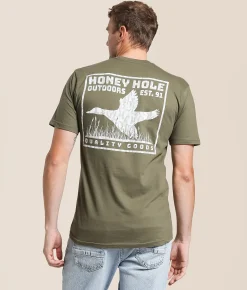 Honey Hole® Bold Duck T-Shirt Military Green Best