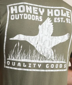 Honey Hole® Bold Duck T-Shirt Military Green Best