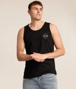 Tops | Veece Bold Monstera Glitch Tank Top Black