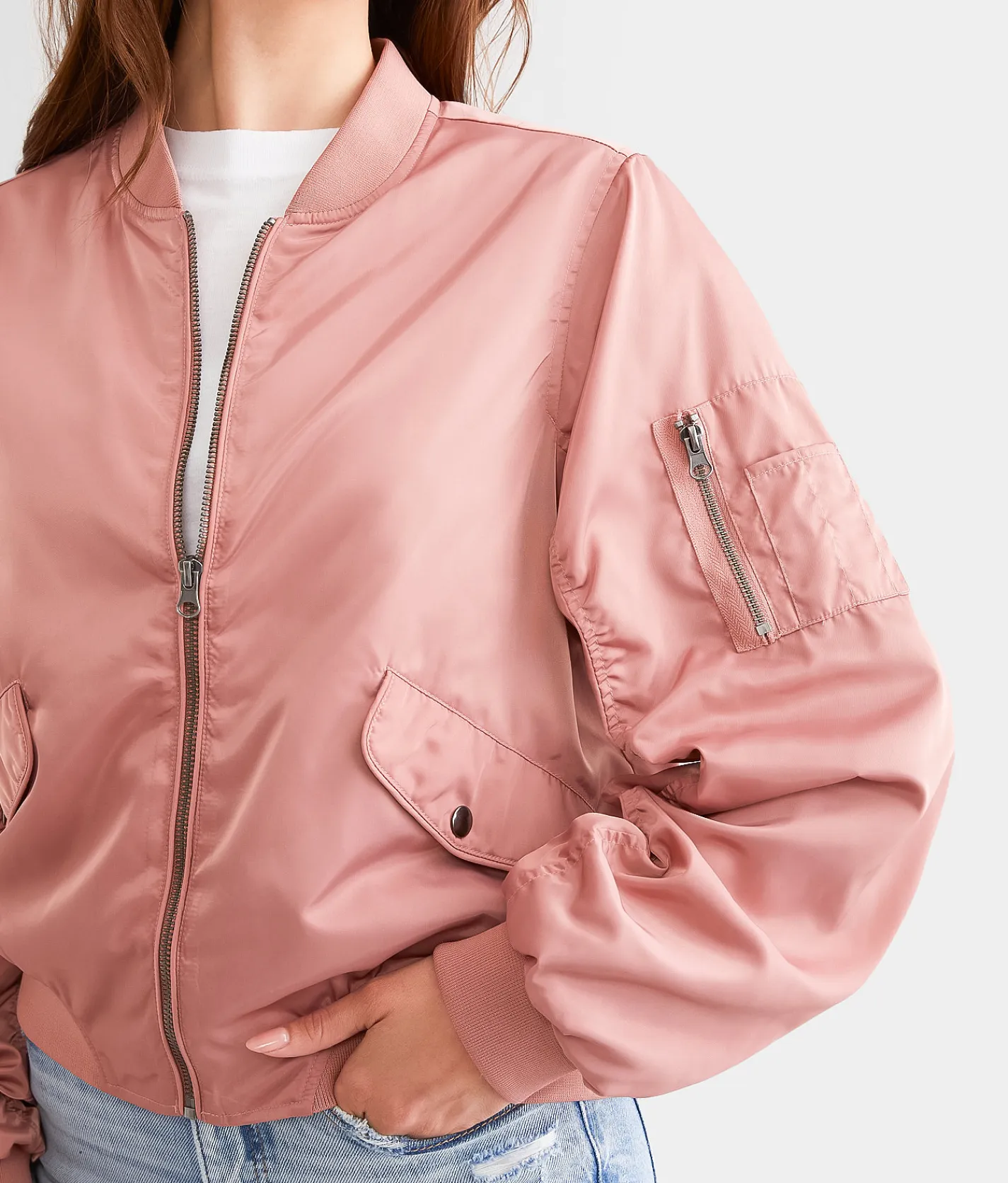 BKE Bomber Jacket Ash Rose New