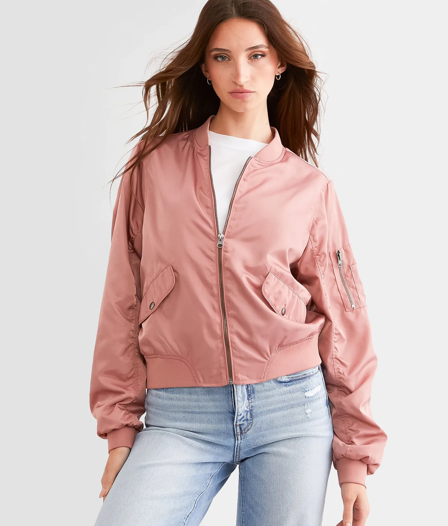 BKE Bomber Jacket Ash Rose New