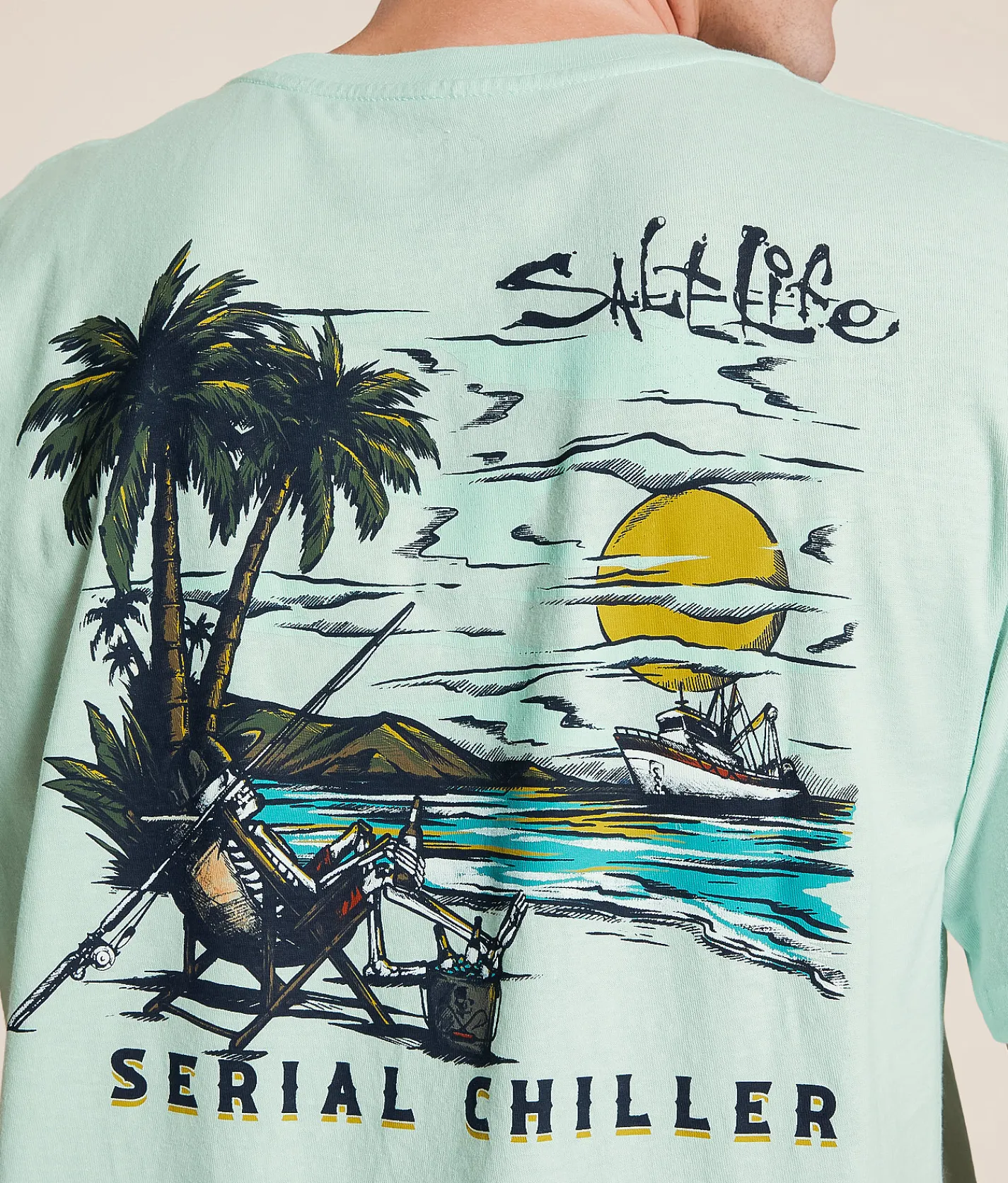 Salt Life Bone Island T-Shirt Fresh Mint Best