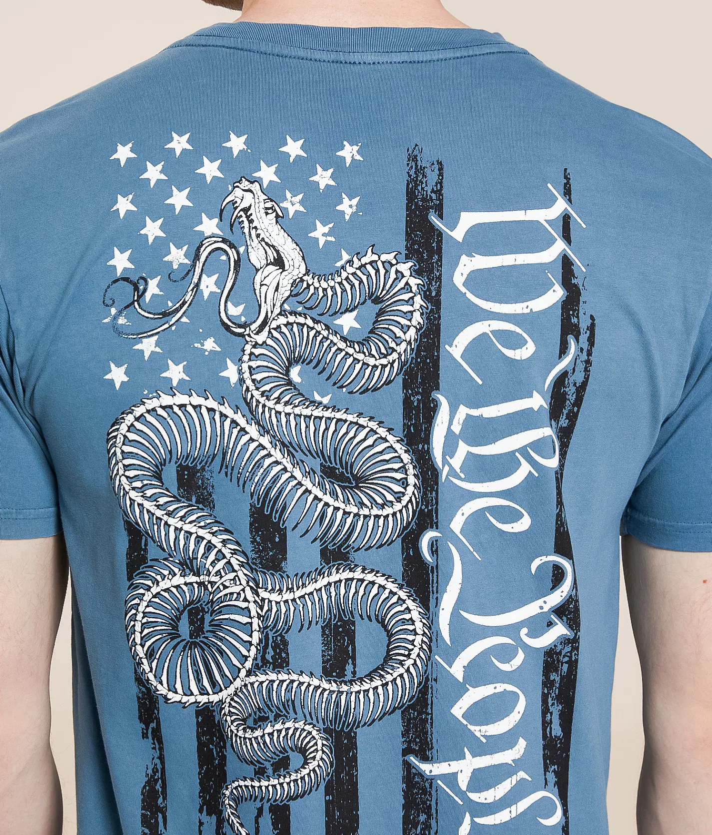Graphic T-Shirts | Howitzer Bone Snake Flag T-Shirt Steel Blue
