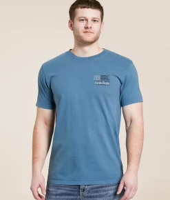 Graphic T-Shirts | Howitzer Bone Snake Flag T-Shirt Steel Blue