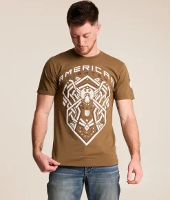 Tops|Graphic T-Shirts | American Fighter Bonham T-Shirt Timberwolf