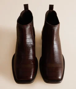 Shoes | Ariat Booker Leather Chelsea Boot Chocolate Croc Print