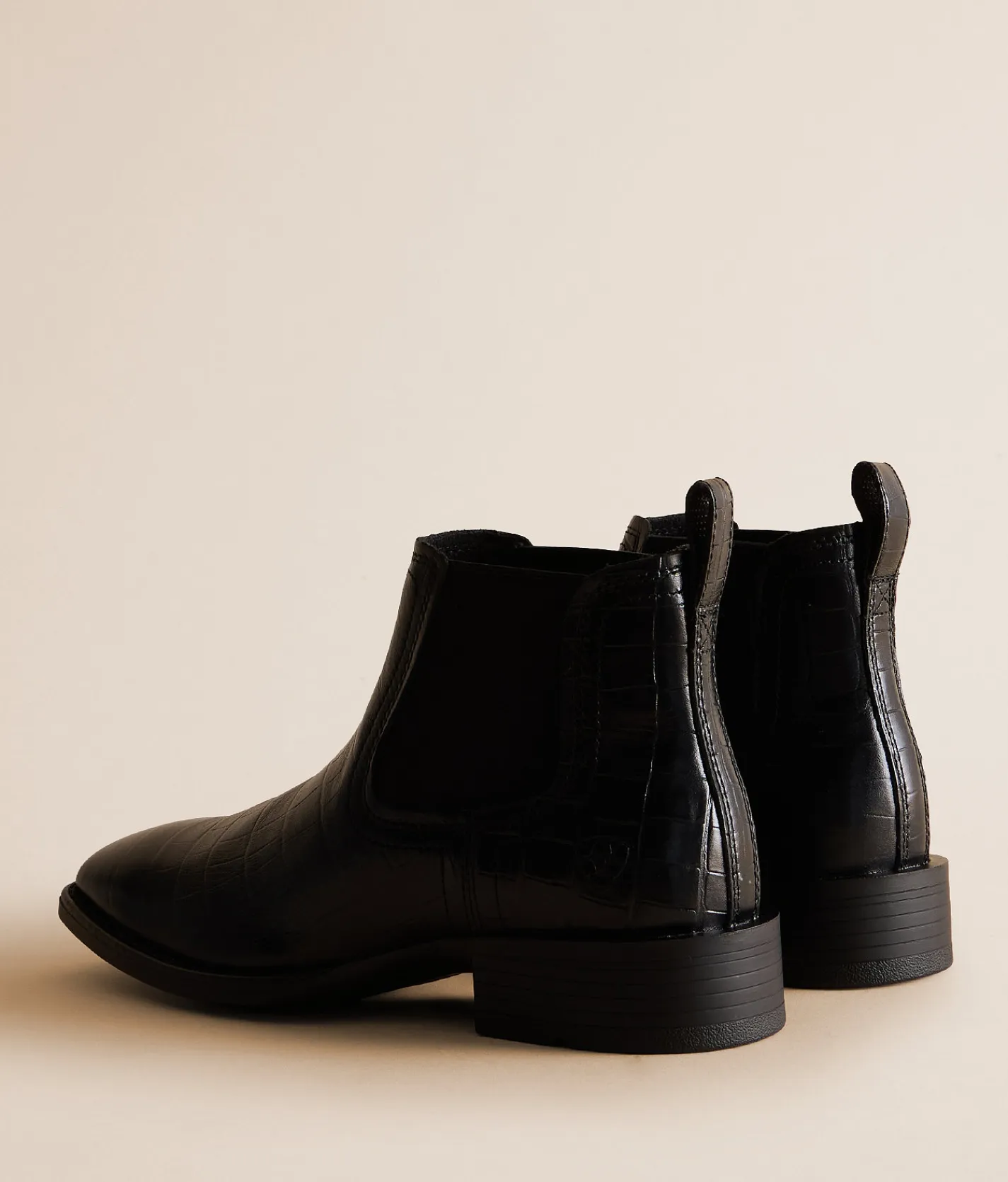 Ariat Booker Leather Chelsea Boot Satin Black Croc Print