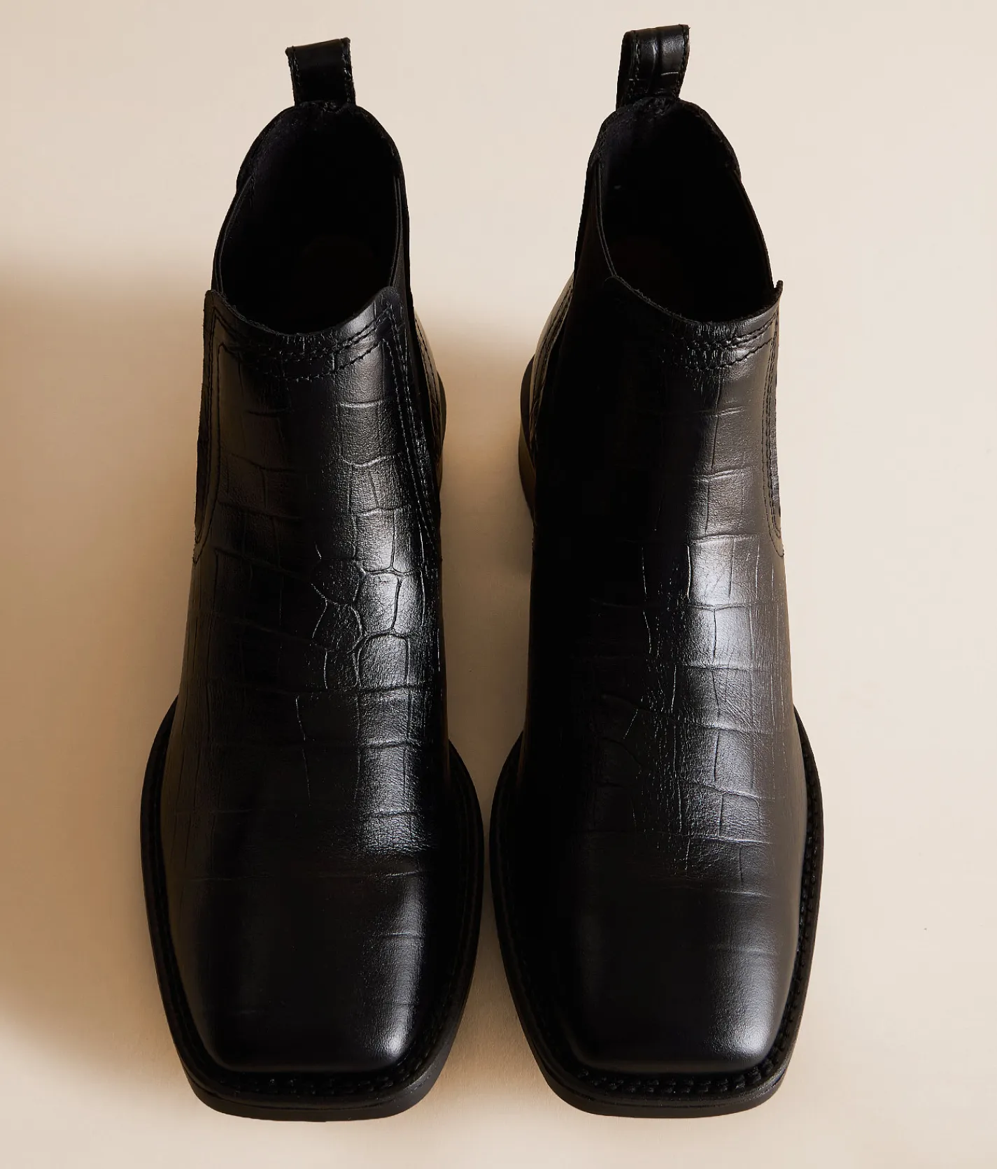 Ariat Booker Leather Chelsea Boot Satin Black Croc Print