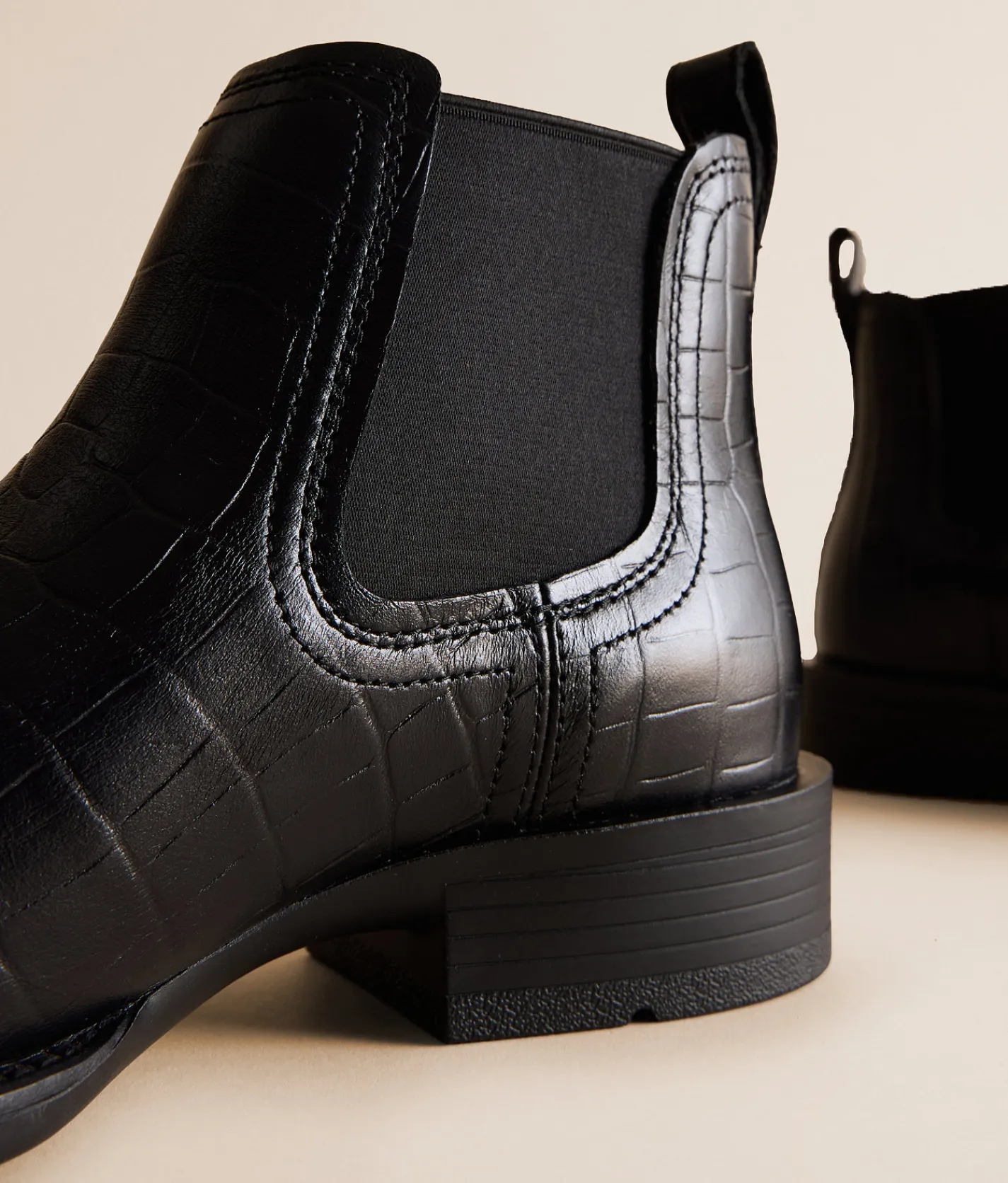 Ariat Booker Leather Chelsea Boot Satin Black Croc Print