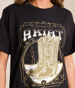 Tops | Ariat Boot Boyfriend T-Shirt Black