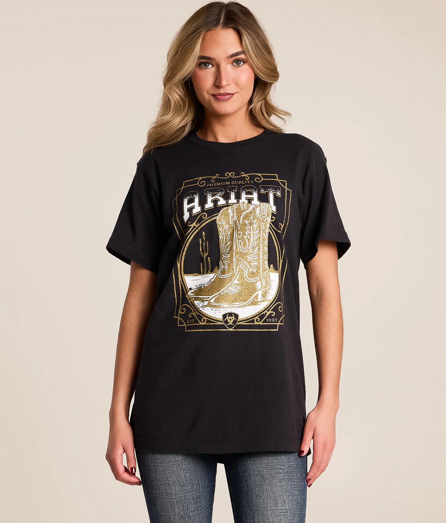 Tops | Ariat Boot Boyfriend T-Shirt Black