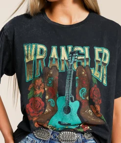 Tops | Wrangler® Boots & Song T-Shirt Black Beauty