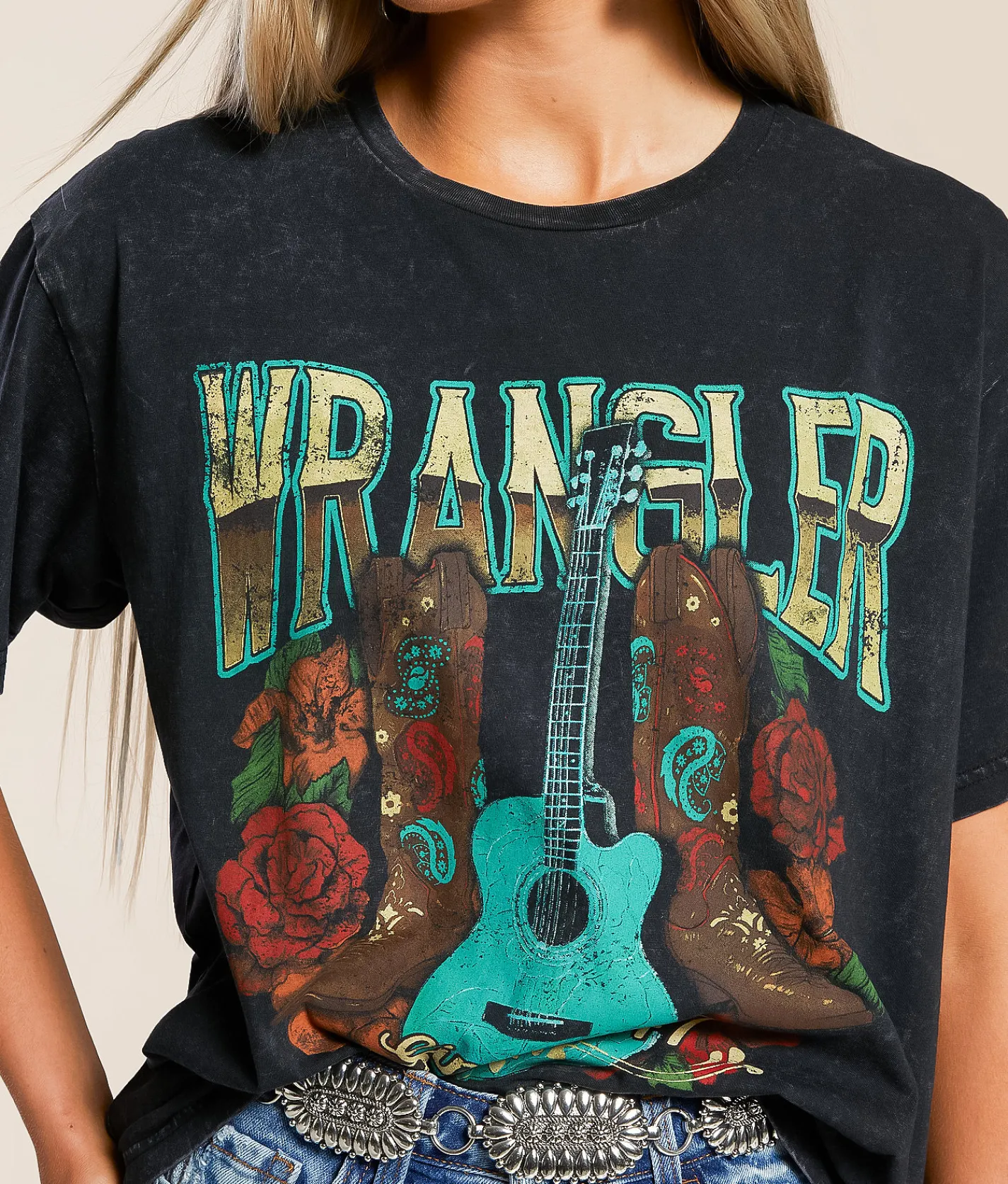 Tops | Wrangler® Boots & Song T-Shirt Black Beauty