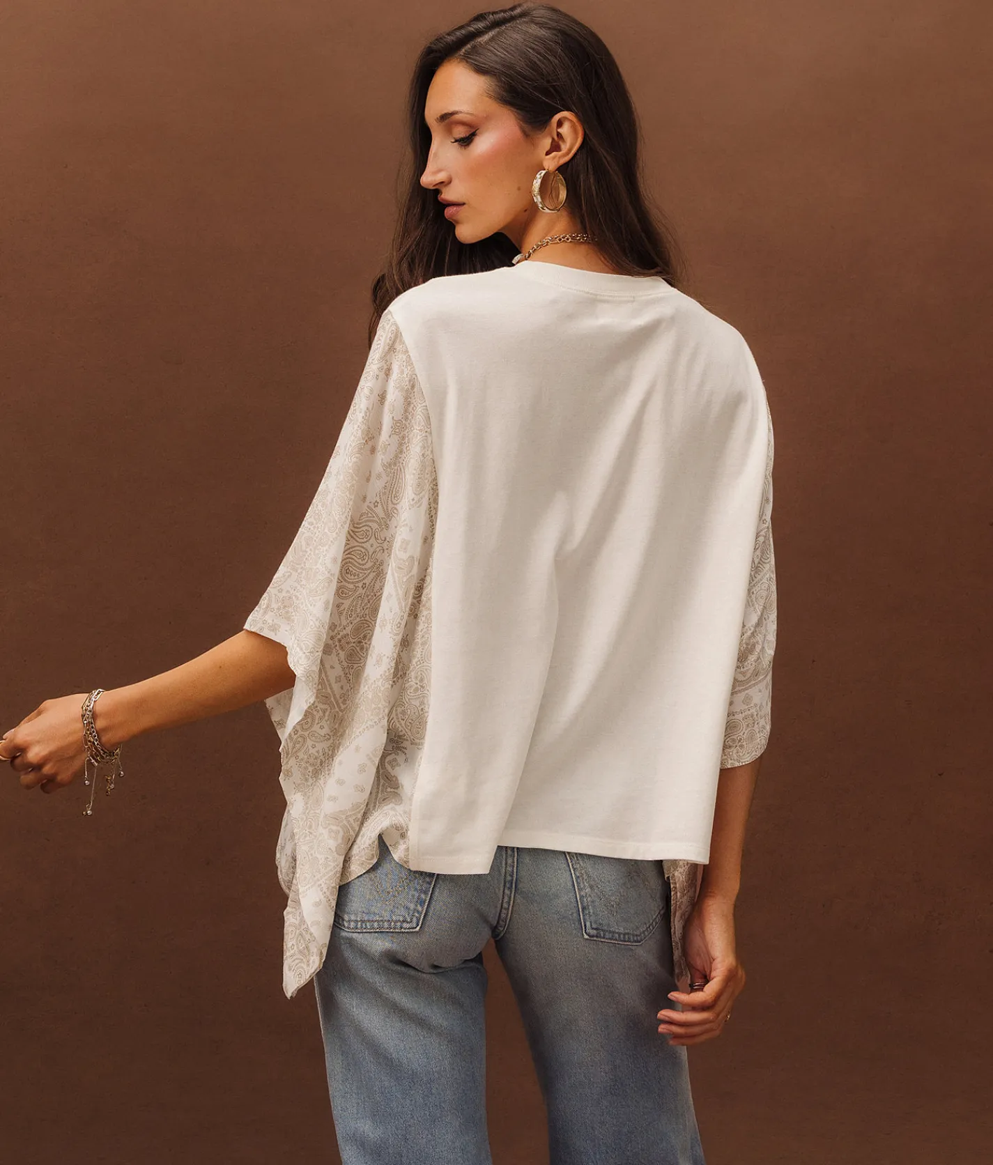 Sterling & Stitch Boots Batwing T-Shirt Cream Online