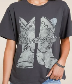 Wrangler® Boots Oversized T-Shirt Asphalt