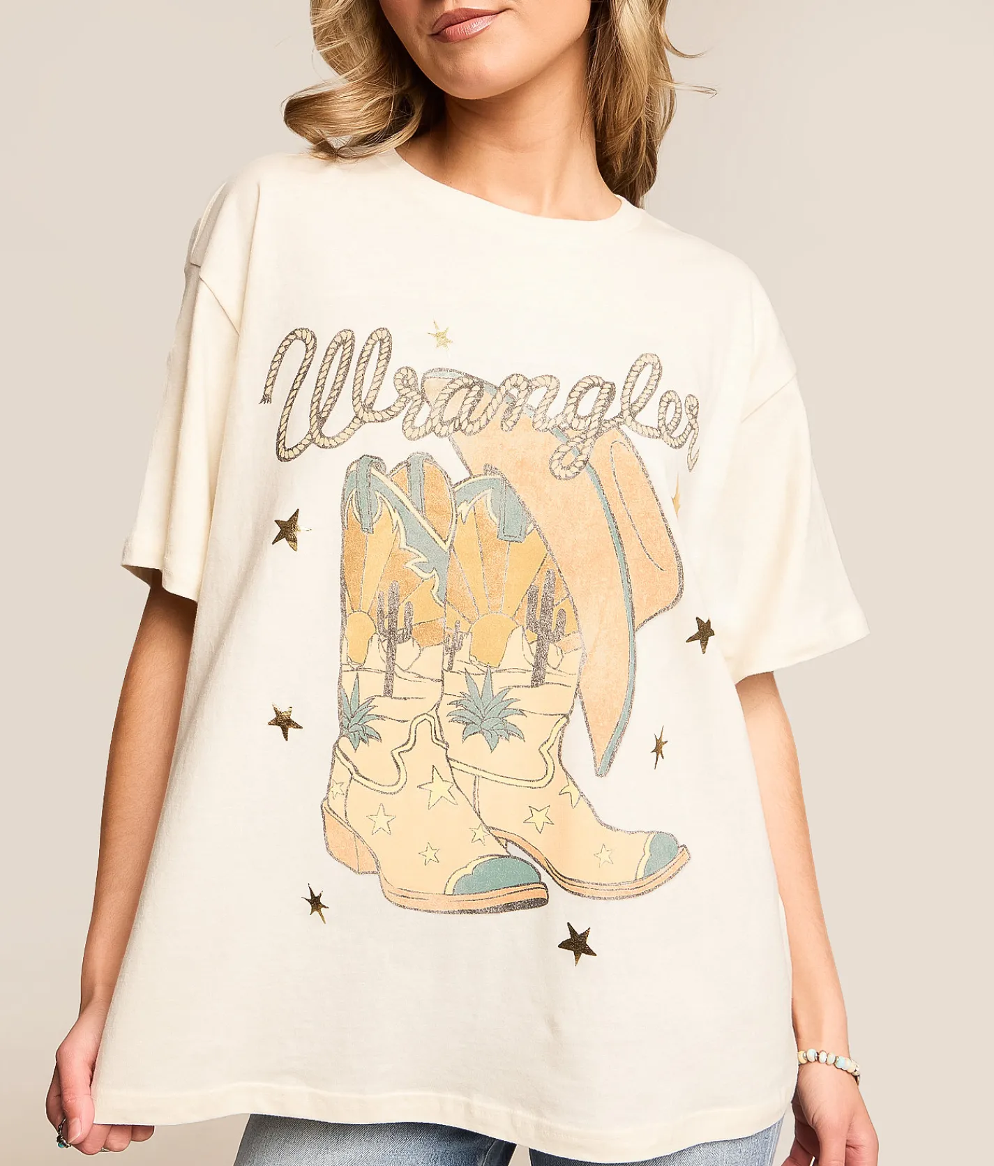 Tops | Wrangler® Boots T-Shirt Antique White