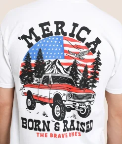 Tops|Graphic T-Shirts | The Brave Ones Born & Raised T-Shirt White