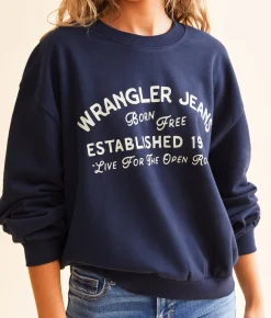 Wrangler® Born Free Oversized Pullover Navy